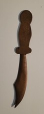 Decorative Ornate Brass-Handled Letter Opener Set with Sheath, Scimitar/Dagger Style — listing 5