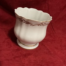 White Ceramic Lion Head Cachepot / Jardinière with Lion Mask Handles, Made in Portugal — listing 3