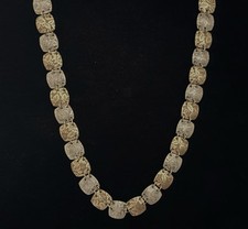 Vintage Two-Tone Textured Panel Link Statement Necklace No marks visible / costume metal