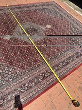 Hand-Knotted Persian-Style Wool Area Rug, Red Field with Navy Border, Allover Floral Design, approx 8x10