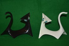 Art Deco Style Stylized Cat Sculpture on Black Base, Signed — listing 4