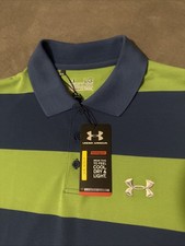Under Armour Men's Striped Performance Golf Polo Shirt, Light Blue — listing 6