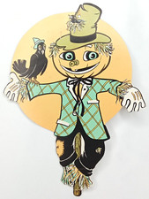Beistle Die-Cut Cardboard Halloween Scarecrow Jointed Decoration with Tissue Paper Arms and Legs, listing 5