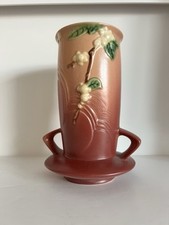 Roseville Pottery Snowberry Two-Handled Vase in Blue — listing 5