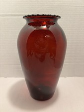 Ruby Red Blown Glass Rose Bowl Vase with Polished Pontil — listing 3