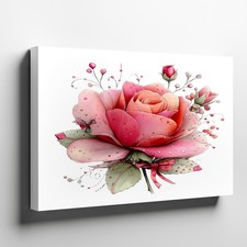 Decorative Floral Print Canvas Wall Art Panel