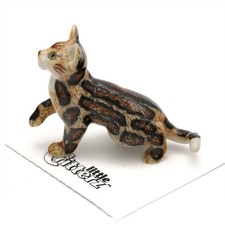 Ceramic Bisque Crouching Orange Tabby Cat Figurine — listing 3