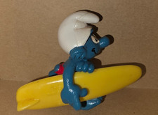 Vintage Surfer Smurf PVC Figurine with Yellow Surfboard — listing 3