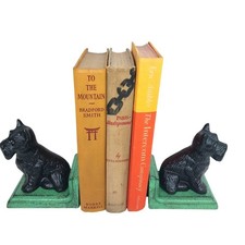 Pair of Cast Iron Terrier Dog Bookends with Polychrome Paint — listing 2