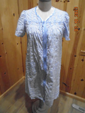 Vintage Komar Cotton Floral Snap-Front House Coat / Duster Robe with Lace Yoke