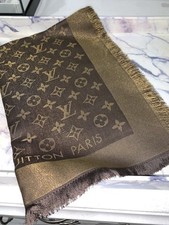Louis Vuitton Monogram Shine Shawl Brown/Beige Silk Wool — listing 3