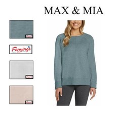 Max & Mia Women's Light Blue Raglan Crewneck Sweater — listing 5