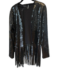 Dolce Cabo Black Sequin Double-Breasted Blazer — listing 5