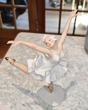 Wallendorf Porcelain Seated Ballerina Figurine Tying Ballet Slipper