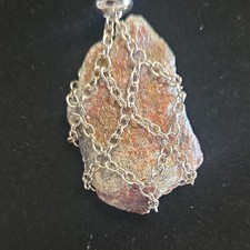 Handmade Silver Pendant with Iridescent Rainbow Chalcopyral/Peacock Ore Stone — listing 2
