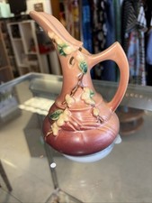 Roseville Pottery Snowberry Pattern Green Ewer/Pitcher with Angled Handle — listing 2