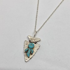 Navajo Turquoise & Sterling Silver Dangle Drop Earrings by Running Bear — listing 3