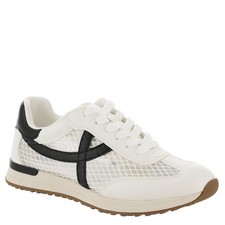 DV by Dolce Vita 'Joque' Black/White Leather & Mesh Retro Lace-Up Sneakers, Women's Size 10