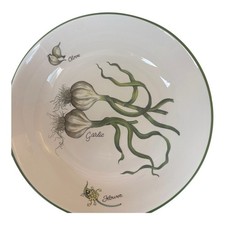 Over and Back Italian Ceramic Herb Botanical Rim Soup/Pasta Bowl - Parsley Pattern