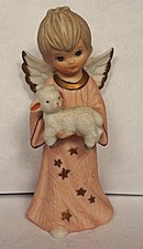 Resin Angel with Kneeling Lamb Figurine / Music Box — listing 5