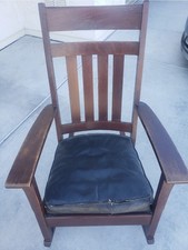 Antique Early 20th Century Oak Rocking Chairs, Pair — Splat-Back Armchair Rockers