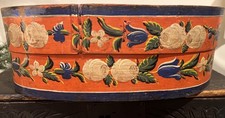 Antique Hand-Painted Round Wooden Bentwood Spice/Trinket Box with Floral Decoration — listing 6
