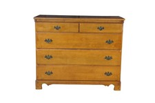 Vintage Maple Colonial-Style 4-Drawer Tallboy Chest of Drawers with Wagon Wheel Knobs — listing 6