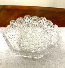 Antique American Brilliant Period (ABP) Cut Glass Bowl with Hobstar, Pinwheel & Punty Motifs — listing 6