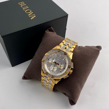 Bulova Octava Men's Gold-Tone Pavé Crystal Chronograph Watch — listing 2