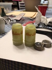 Antique Victorian Custard/Uranium Glass Figural Salt Shaker with Embossed Scroll Design — listing 4