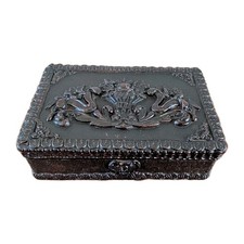 Antique Walnut Freestanding Sewing / Work Box on Cabriole Legs with Lift-Out Tray — listing 2