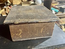Decorative Woven Wood Storage Trunk Box with Antiqued Brass Hardware
