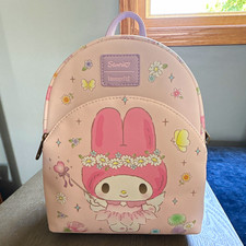 Sanrio Hello Kitty & Friends Mini Backpack Coin Purse / Bag Charm - Silver Holographic Glitter with Rainbow — listing 4