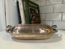 Vintage Silverplate Oval Serving Bowl with Beaded Rim — listing 2