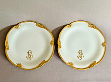 Antique Limoges Green & Gold Encrusted Salad Plates Set of 4 — listing 6
