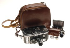 Bolex B8 Double 8mm Movie Camera with Twin Lens Turret and Lytar Lenses