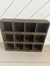 Vintage Wooden Compartmentalized Storage Shelf / Cubby Unit (Pine, Stained) — listing 6