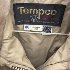 Vintage Tempco Goose Down Insulated Puffer Jacket, Western Yoke, Tan, Size L, listing 5