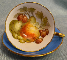 Hammersley & Co Bone China Tea Cup and Saucer with Mint Green Interior and Hand-Painted Floral Chintz — listing 6