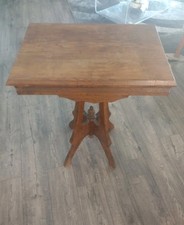 Antique Victorian Two-Tier Spool-Turned Square Parlor Table — listing 3
