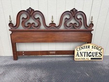 Vintage Brass King Size Headboard with Spindle and Finial Design — listing 5