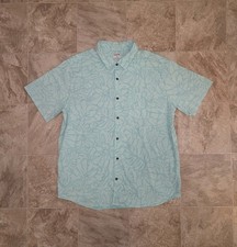 Hurley Men's Short Sleeve Tropical Leaf Print Button-Up Shirt