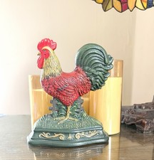 Antique Cast Iron Figural Rooster Match Holder / Salt Cellar on Wheel Base — listing 3