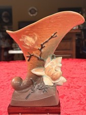Roseville Pottery Magnolia Blue Cornucopia Vase — listing 5