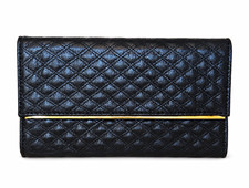 Vintage Black Leather Quilted Flap Crossbody Bag with Gold Logo Turn-Lock — listing 6