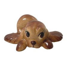 Vintage Hand-Painted Ceramic Puppy Dog Head Figurine with Blue Eyes and Pink Tongue — listing 4