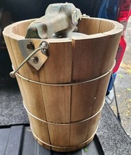 Vintage Country Freezer Wooden Bucket Hand-Crank Ice Cream Maker