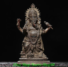 Bronze Ganesha Standing Deity Figure with Conical Crown and Four Arms — listing 3