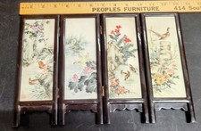 Chinese Famille Rose Porcelain Plaque Folding Screen (8-Panel Tabletop/Floor Room Divider) Medium — listing 2