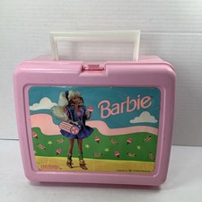 Vintage Barbie Lunch Box Thermos with Pink Cup Lid
